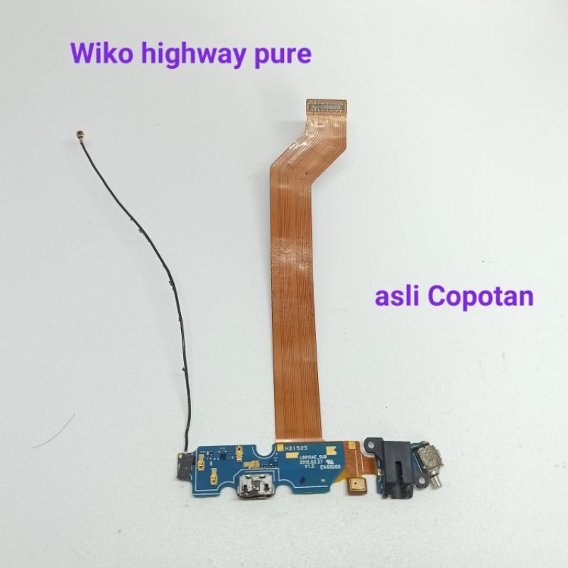 Papan konektor charger papan Audio Jack Wiko highway pure 4G Original Copotan
