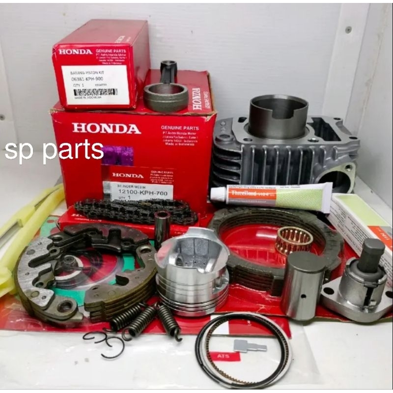 PAKET 9ITEM KPH BLOK SEHER KOMPLIT CYLINDER HEAD HONDA SUPRA X 125 KARISMA X KIRANA ORI