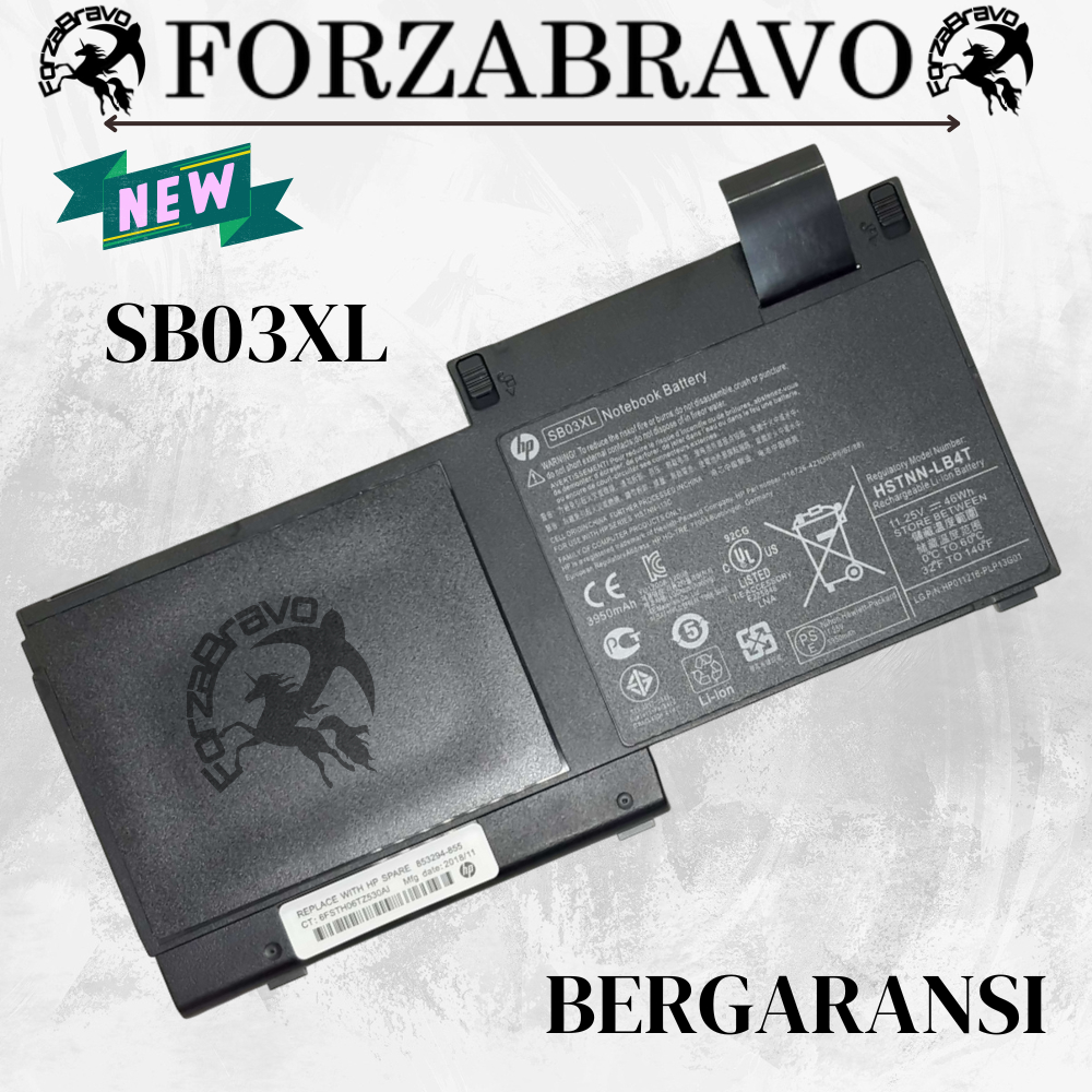 HP Laptop Battery Baterai Batre Seri EliteBook 820 G1 SB03XL SB03046XL 4000mAh