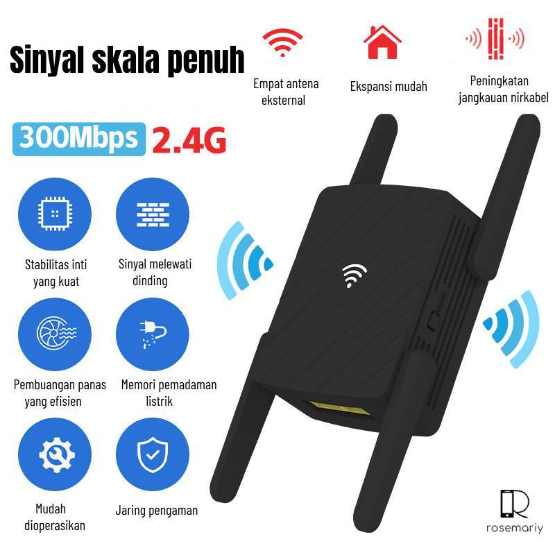 300M wireless Router Modem WIFI Router Repeater Wifi Range Extender- Rose'3C