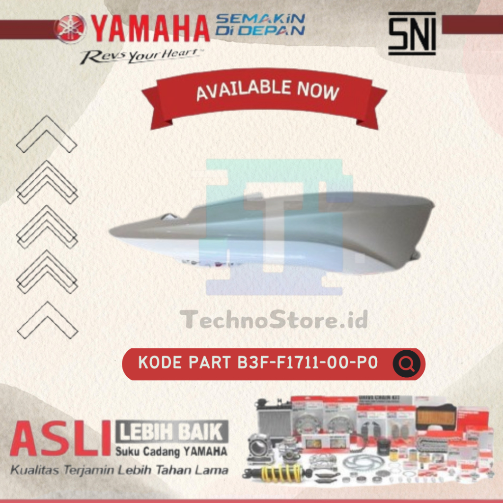 Cover Body Bodi Samping Belakang Kiri Lexi Putih ORIGINAL YAMAHA B3F-F1711-00-P0