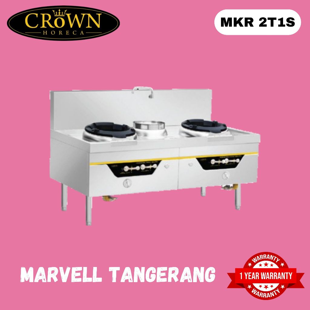CROWN MKR 2T1S Premium Kwali Range With Blower / Kompor Kwali Range 2 Tungku