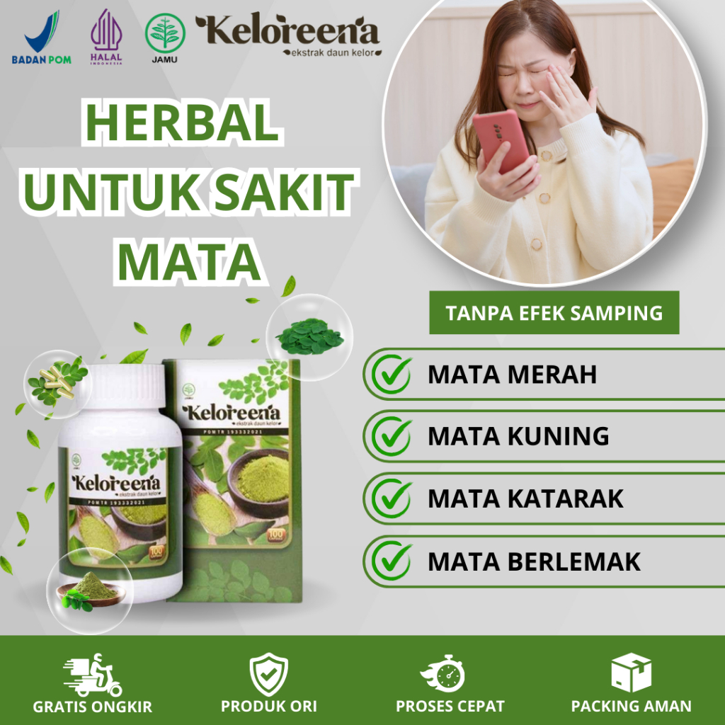 Obat Mata Berlemak, Mata Katarak, Mata Kuning, Mata Merah Dengan Keloreena