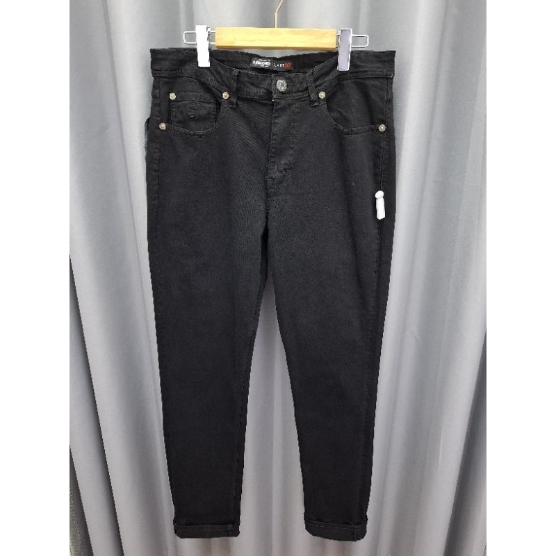 Celana Jeans Slim Fit 3Second Hitam Original 040323