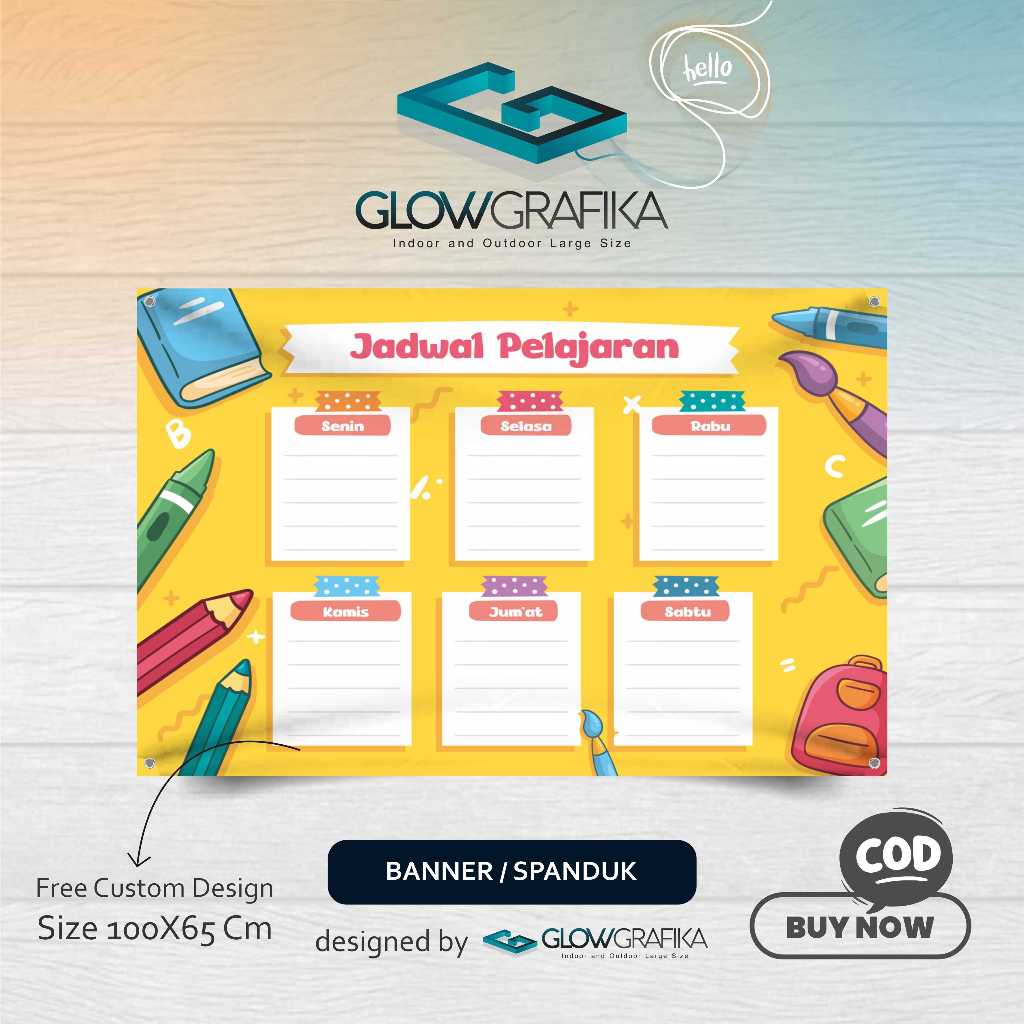 Cetak Spanduk Banner  jadwal pelajaran keren