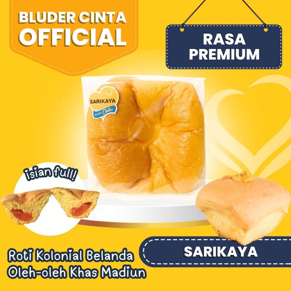 

Rasa Sarikaya Bluder Cinta Premium Khas Madiun Asli Oleh oleh Makanan Kue Camilan Snack Halal Murah