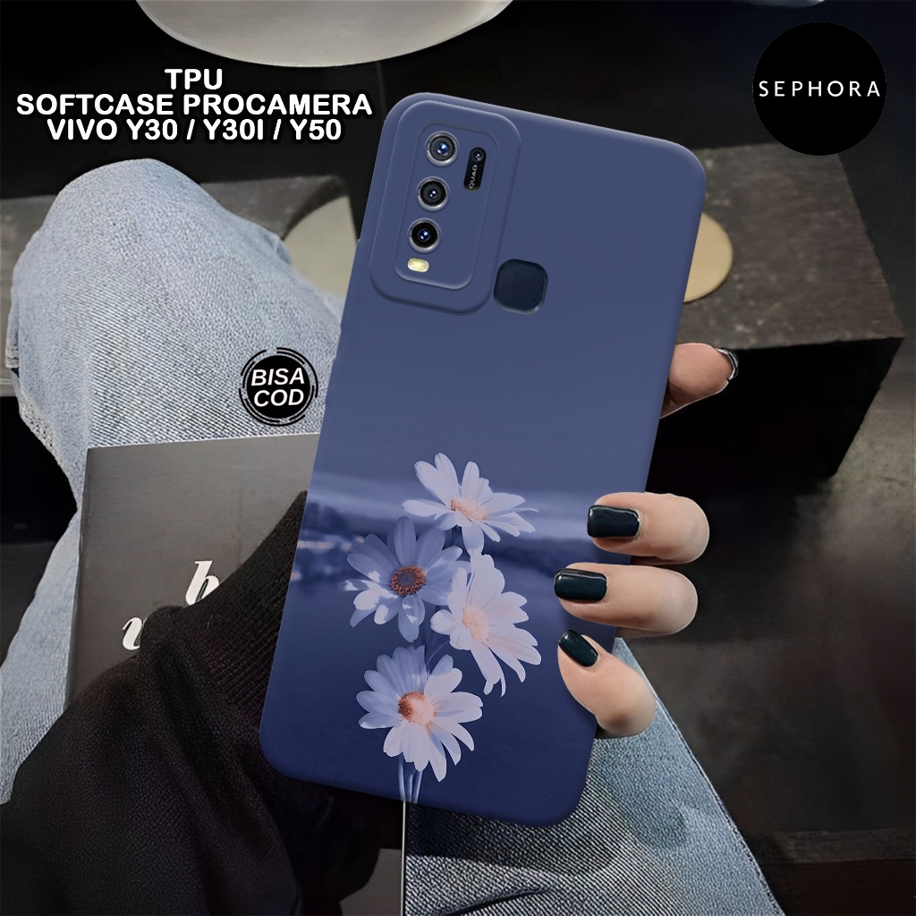 Case VIVO Y30 Y30i Y50 Terbaru - Fashion Case Bunga - Softcase VIVO Y30 Y30i Y50 - Case Pro Camera -