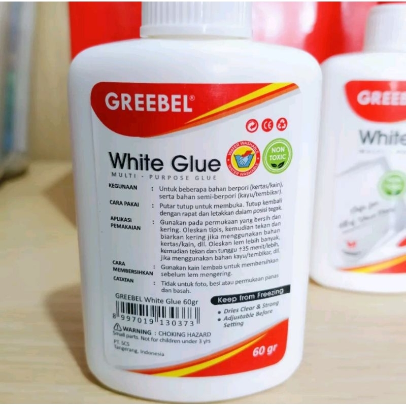 

GREEBEL WHITE GLUE 60 GR LEM PUTIH PEREKAT TERLARIS 1PCS