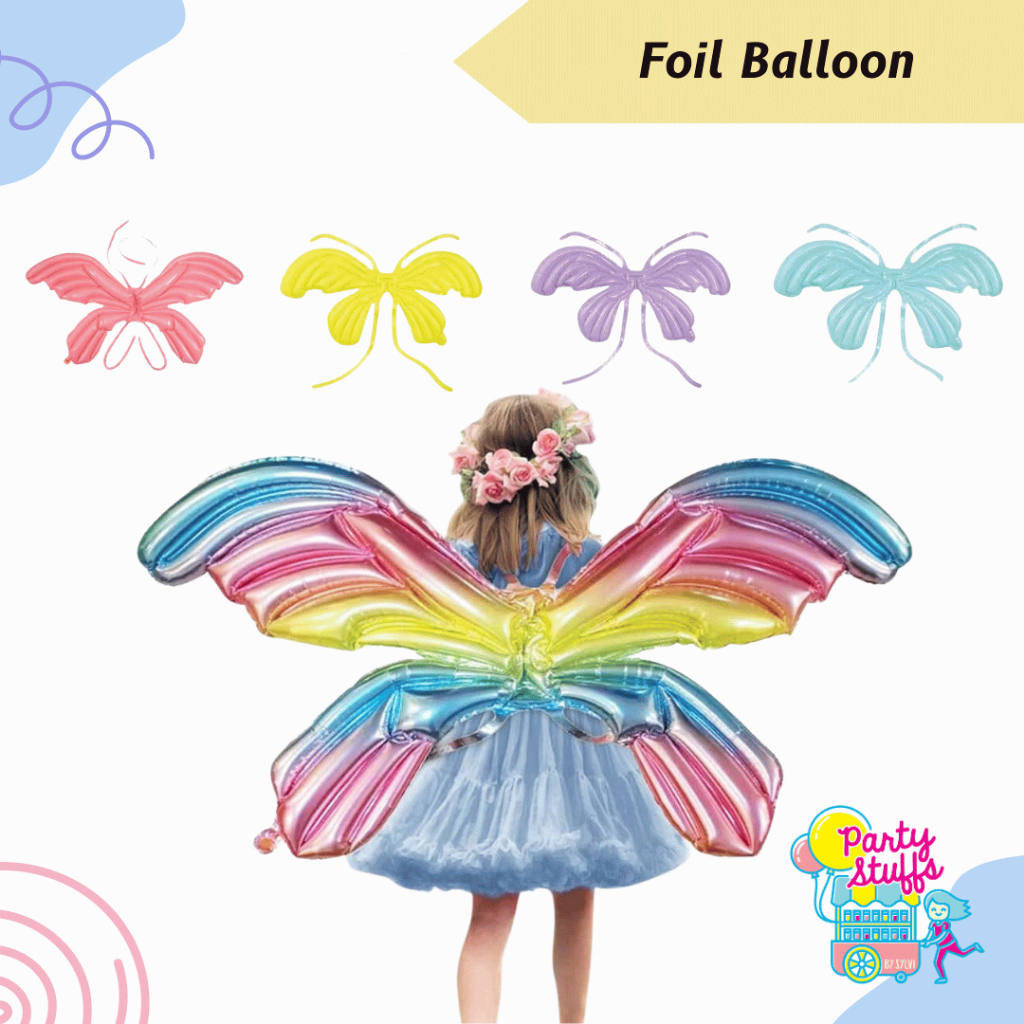 Foil balon sayap / balon bentuk sayap kupu kupu / balon sayap anak & dewasa
