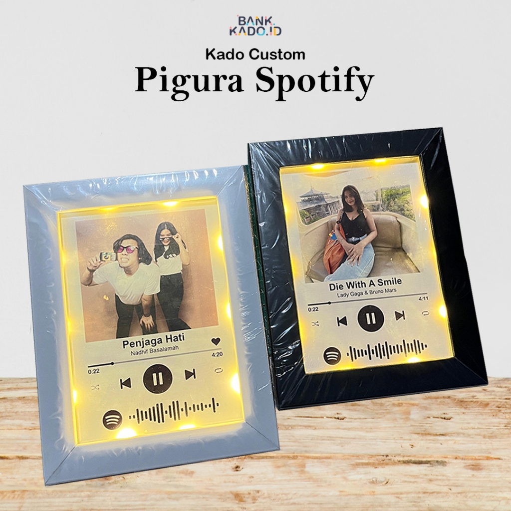 [1 HARI JADI] Kado Gift Pigura 5R Spotifay Musik Hadiah Ulang Tahun/ Wisuda/ Pernikahan Foto Figura