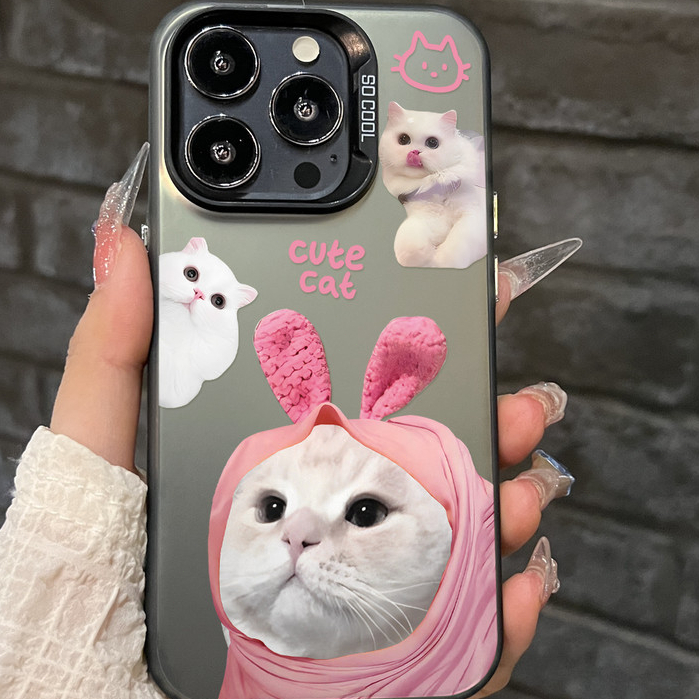Case Hp Iphone 11 Pro Max Xs Xr 12 13 14 15 Plus Kucing Kecil Cantik Kartun Cantik