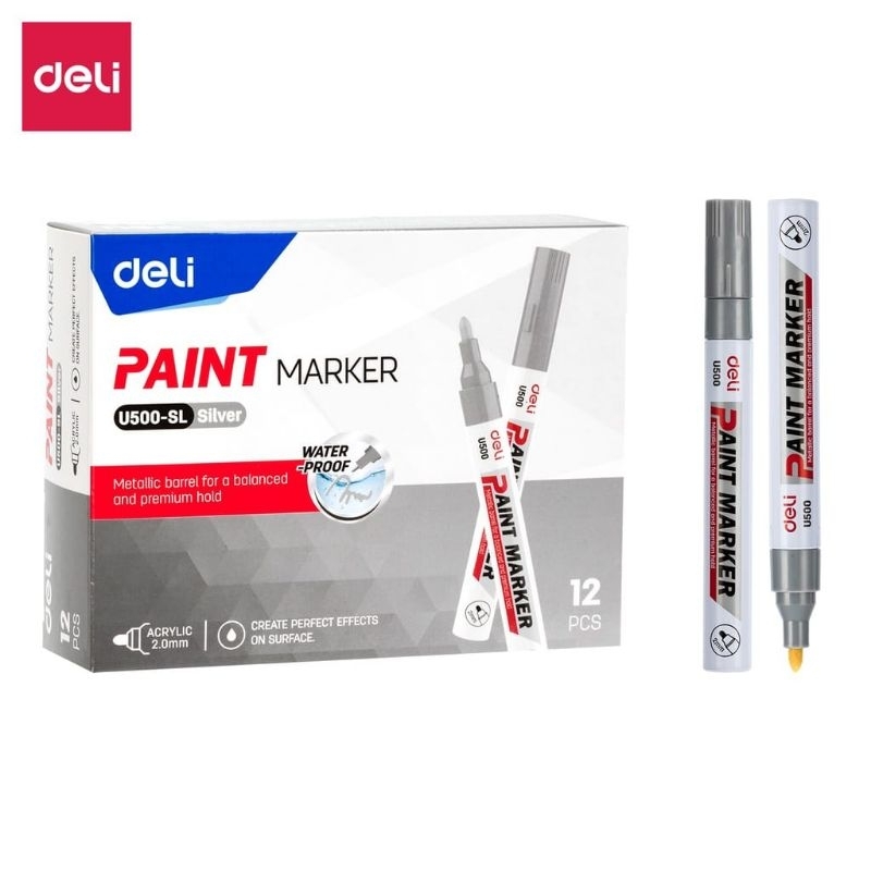 

SPIDOL DELI PAINT MARKER U500 WARNA SILVER