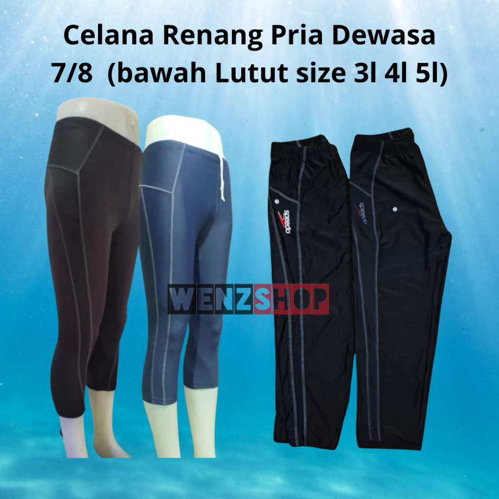 Celana Renang Pria Speedo - Celana Renang - Speedo Celana Renang 7/8 HITAM - Celana Renang Dewasa
