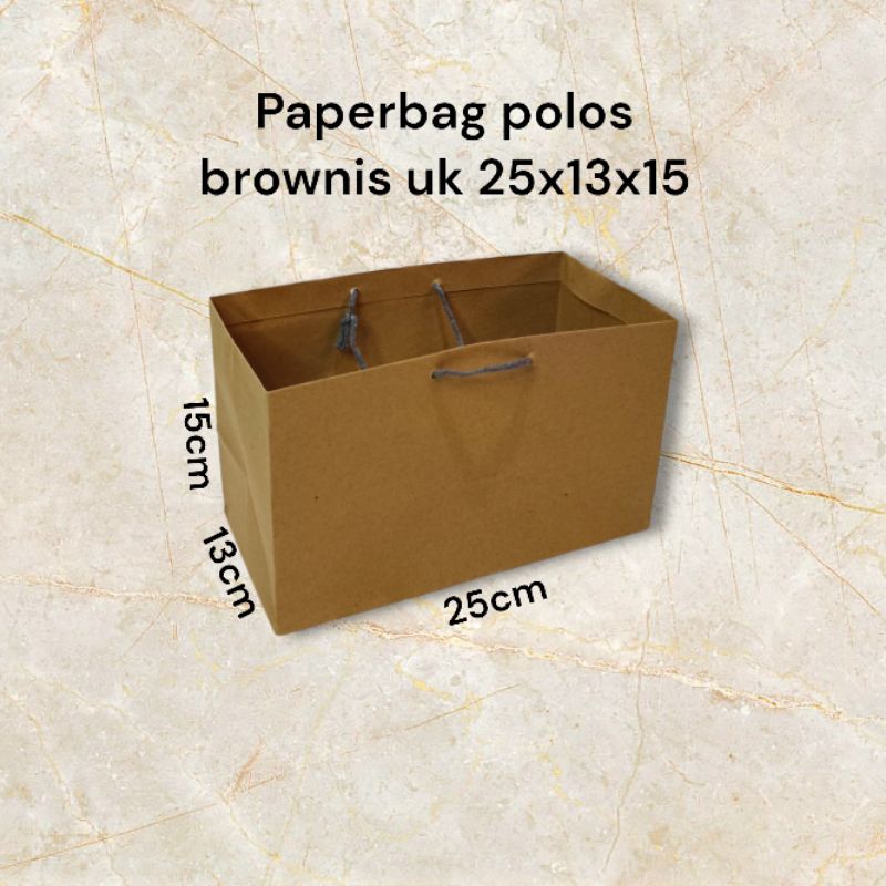 

Paperbag polos brownis uk 25x13x15 (isi 12pcs)