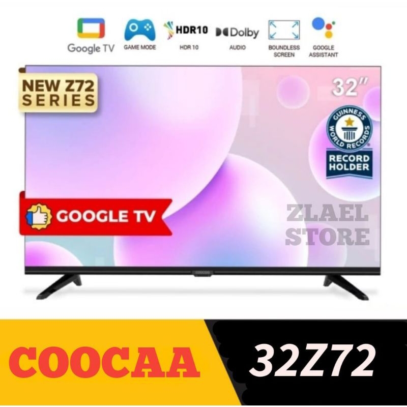 GOOGLE TV 32 INCH COOCAA 32Z72 Smart tv 32" Coocaa Z72 32" Android TV DIGITAL GARANSI RESMI