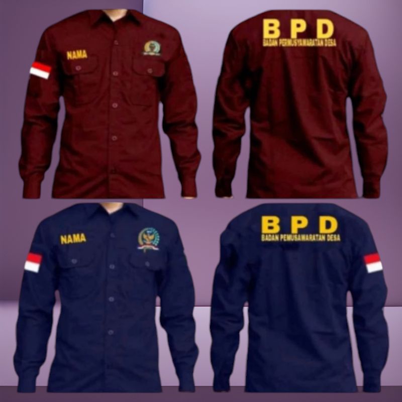 kemeja kerja baju pdh seragam kerja BPD free bordir nama
