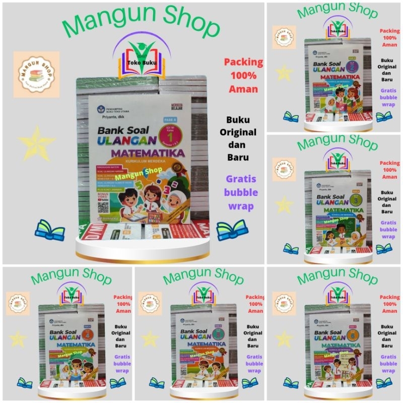 Buku Bank Soal Ulangan Matematika Kelas 1 2 3 4 5 6 SD/Mi Semester 1 & 2 Kurikulum Merdeka