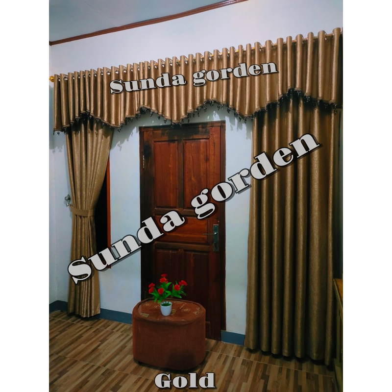 gorden poni pisah minimalis bahan glosy jendela poni pintu