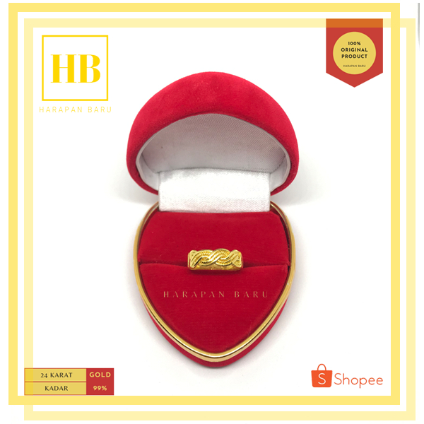 Cincin Emas 24 Karat 99% - Ropes | Cincin Kawin, Tipe Lilit, Tipe Kepang