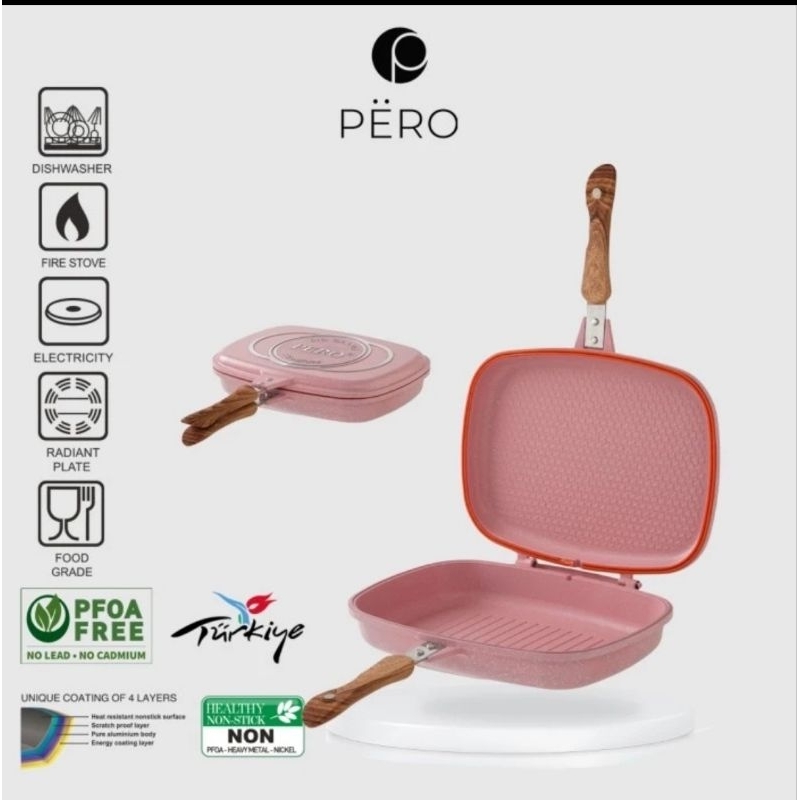 Ready Stok Pero Pemanggang 32cm /Panggangan Anti Lengket Biogranite