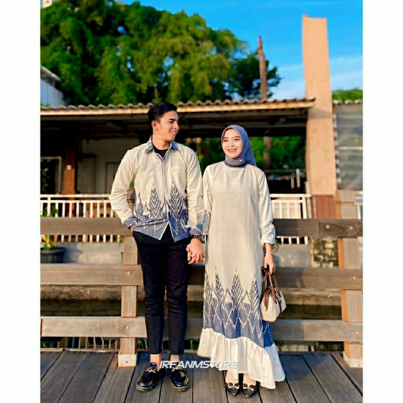 SET COUPLE KARINA PUTIH BAJU GAMIS COUPLE IRFANMSTORE