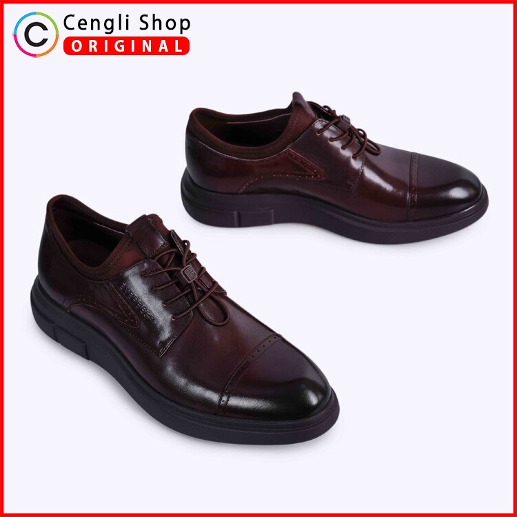 SEPATU FORMAL EVERBEST PRIA ORIGINAL PANTOFEL KULIT ASLI COKLAT EM69