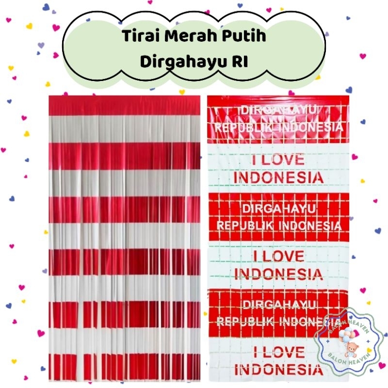 TIRAI MERAH PUTIH DIRGAHAYU HUT RI | TIRAI KOTAK DIRGAHAYU | TIRAI DEKORASI MERAH PUTIH RI