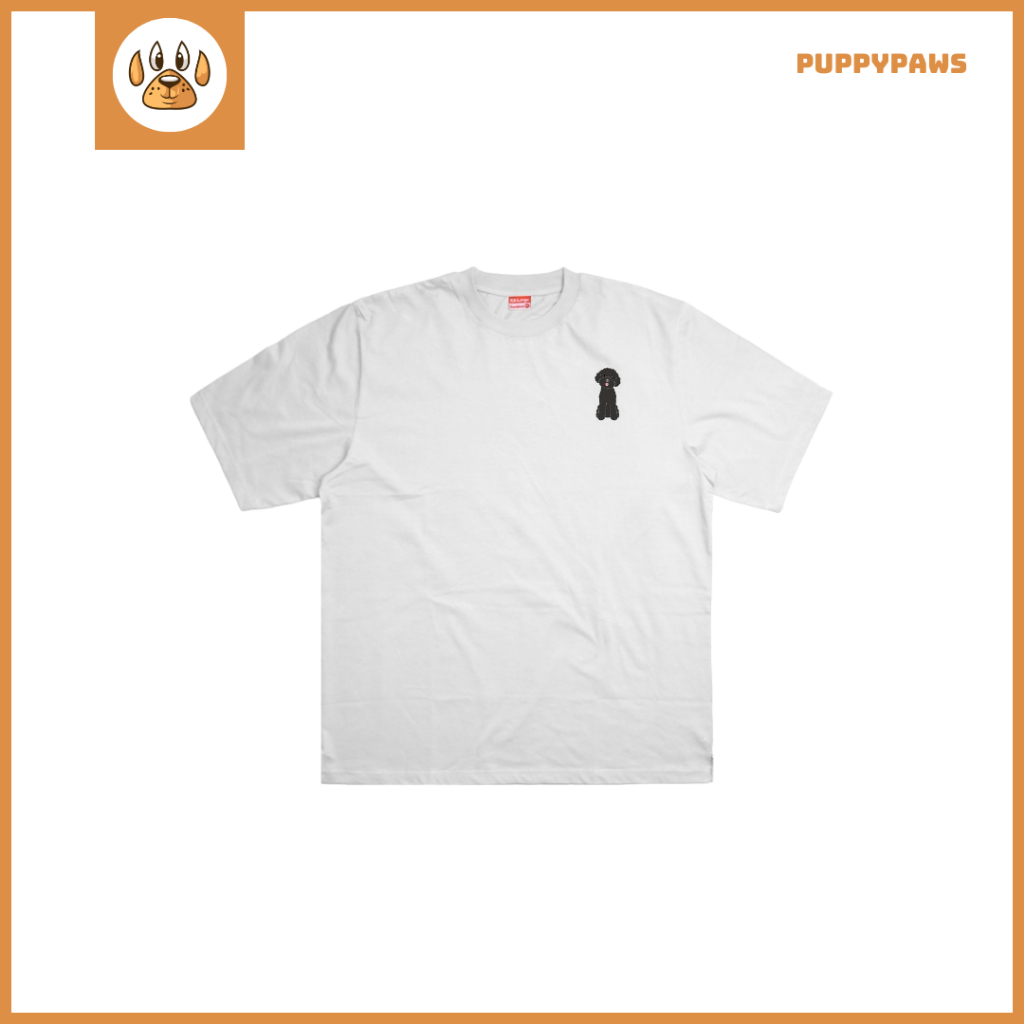 KAOS POLOS OVERSIZE UNISEX PREMIUM - LOGO POODLE HITAM