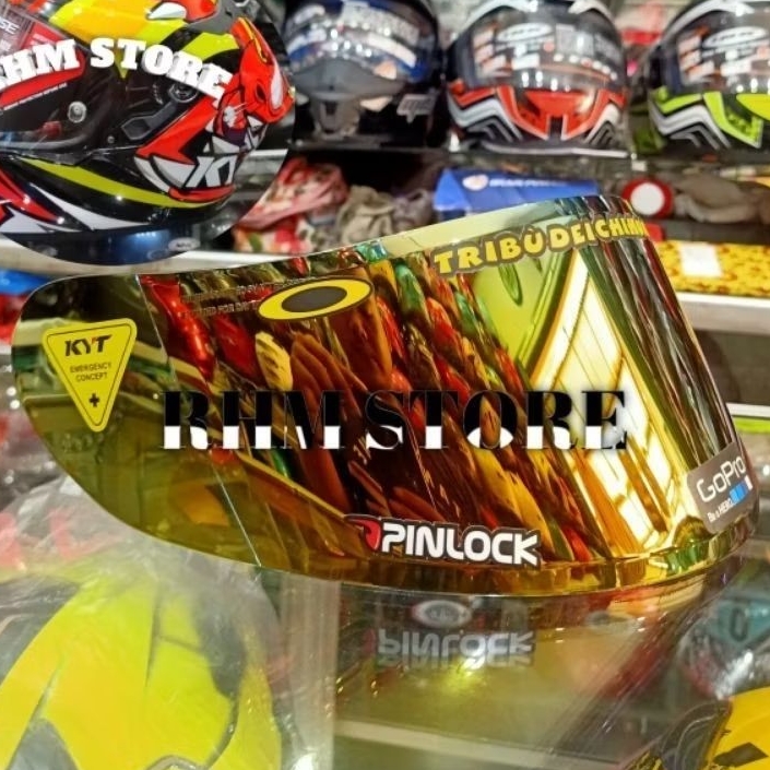 Kaca Helm Flat visor KYT r10 visor KYT rc7 kyt k2rider iridium blue gold silver smoke Clear + stiker