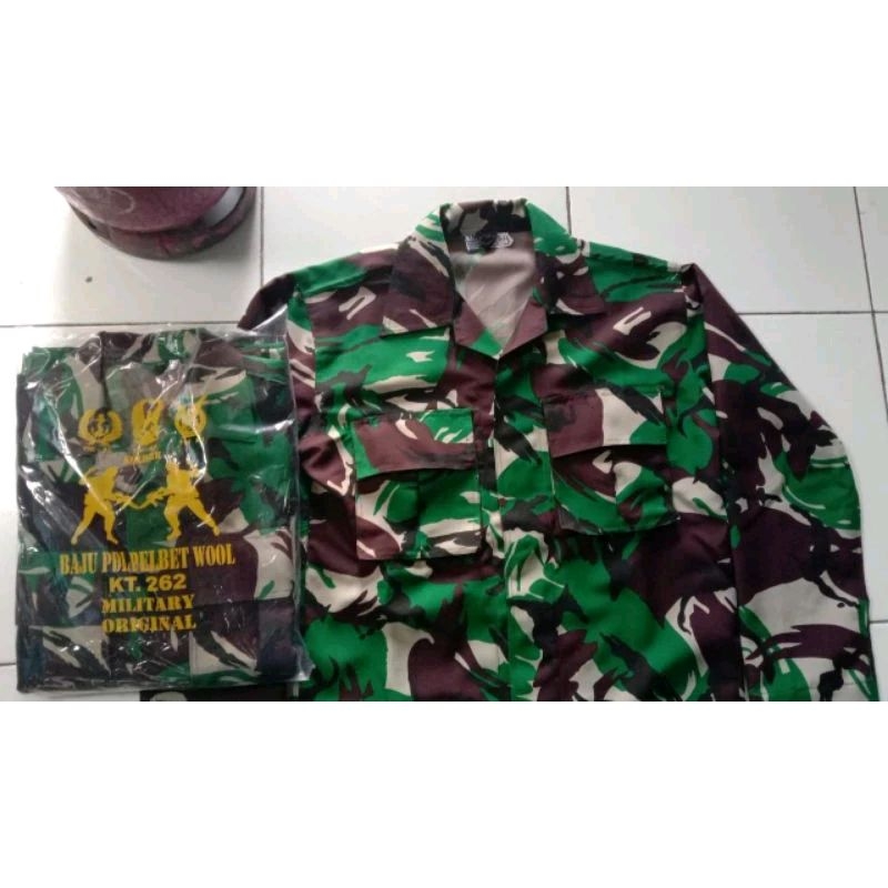 Baju pdl loreng tni bahan velbed wool seri KT.262