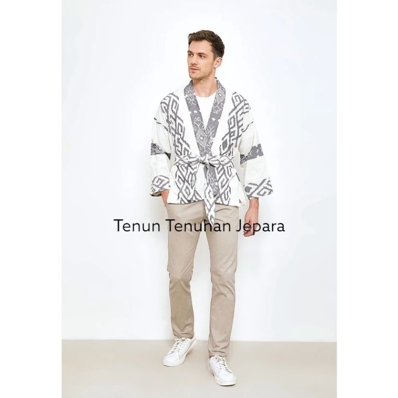 Outer Pria Wanita - Tenun Troso Original Kimono Kardigan