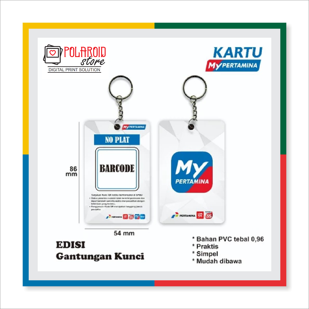 

Cetak Gantungan kunci kartu My Pertamina | id card my pertamina PVC tebal 0.96