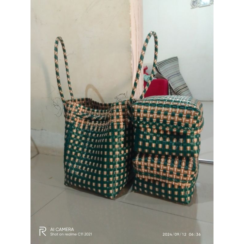 #tas keben isi 2 besek#tas anyaman jali