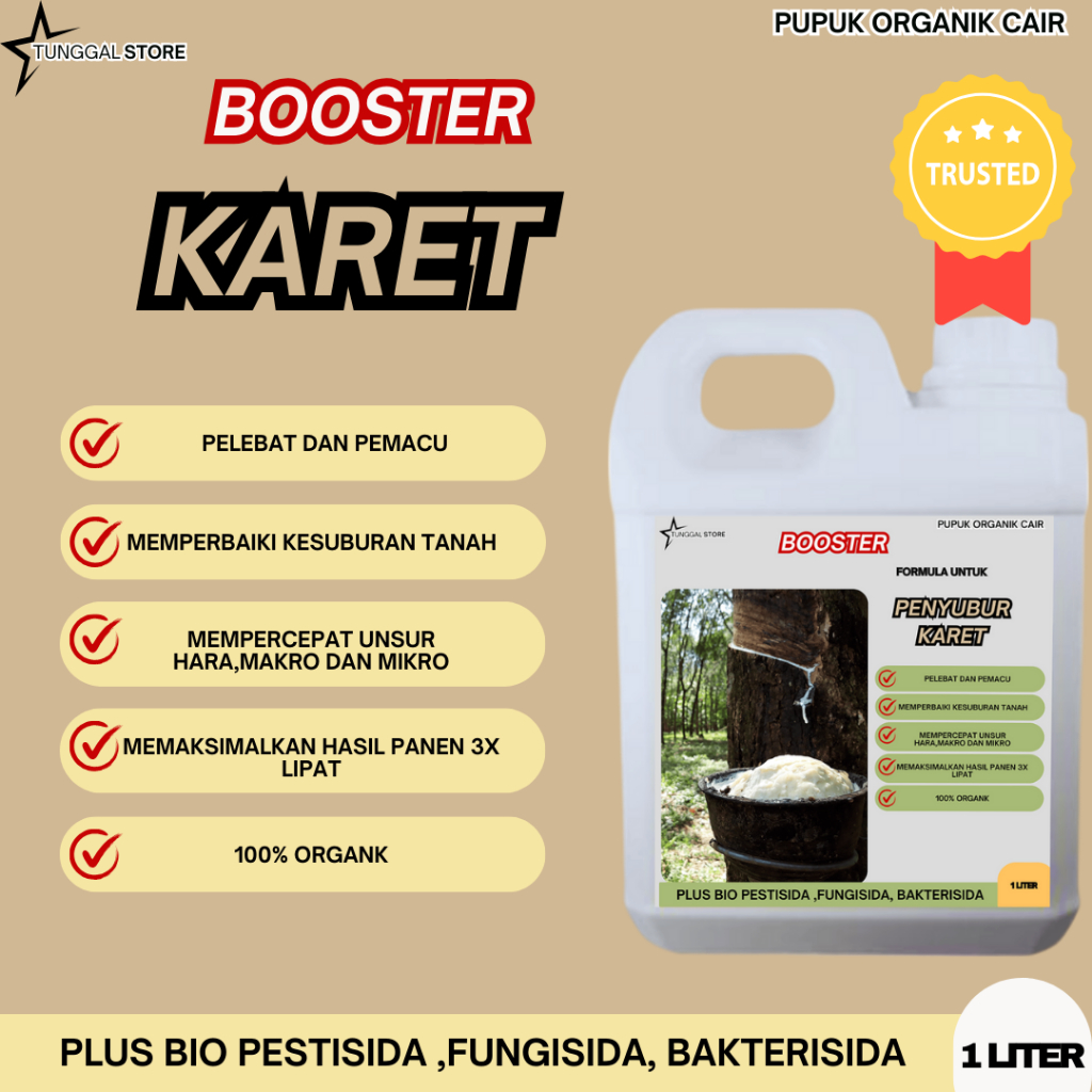 Pupuk organik cair 1lt. pupuk Karet Penambah Getah / Pupuk Getah Karet Mati / Pupuk Tanaman Karet / 