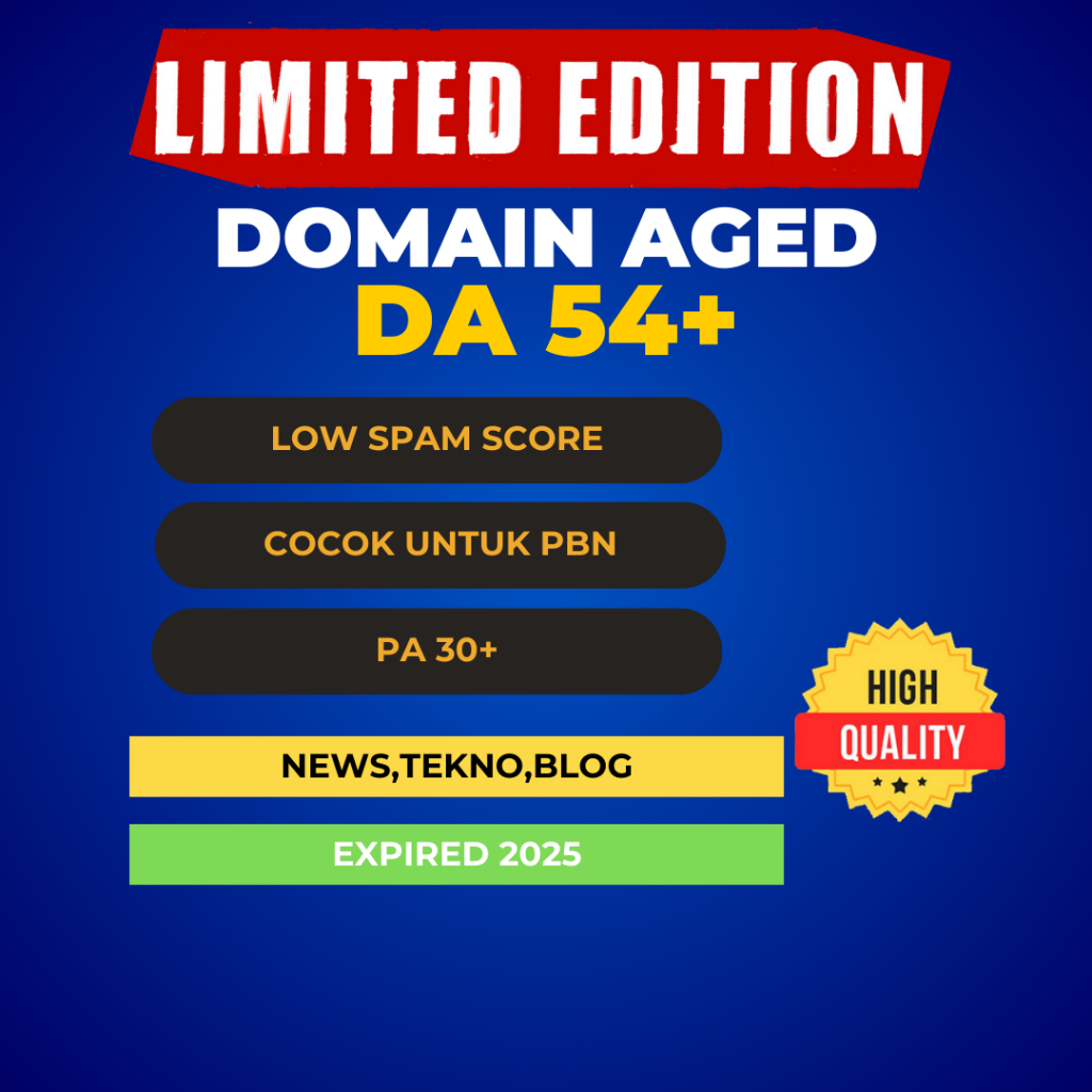 Domain Aged High DA 54+ PA 30+ Low spam Score