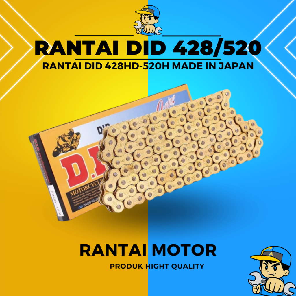 RANTAI DID 520H HSBT RANTAI MOTOR DID 520 HD RANTAI MOTOR r25 mt25 z250 ninja250 tiger ninja 250 fi