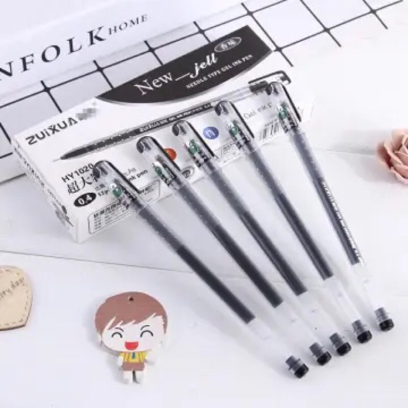 

ZUIXUA Bolpen Apel Pulpen Gel 0.4 mm / PEN GEL HITAM MERAH BIRU