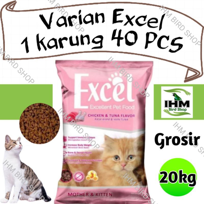 Wulann_Gemintang Ihm - 1 Karung Excel 20Kg Harga Excel Fresh Pack 500Gr X 40Pcs Makanan Kucing Cat