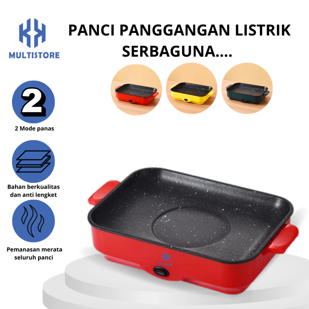 Panci Panggangan BBQ Gril Pan Panci Listrik Anti Lengket Wajan Panggangan Multifungsi
