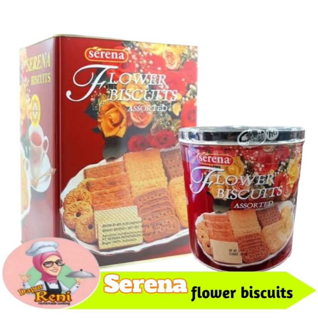 

Biskuit serena flower assorted kemasan kaleng 1000gr dan 500gr