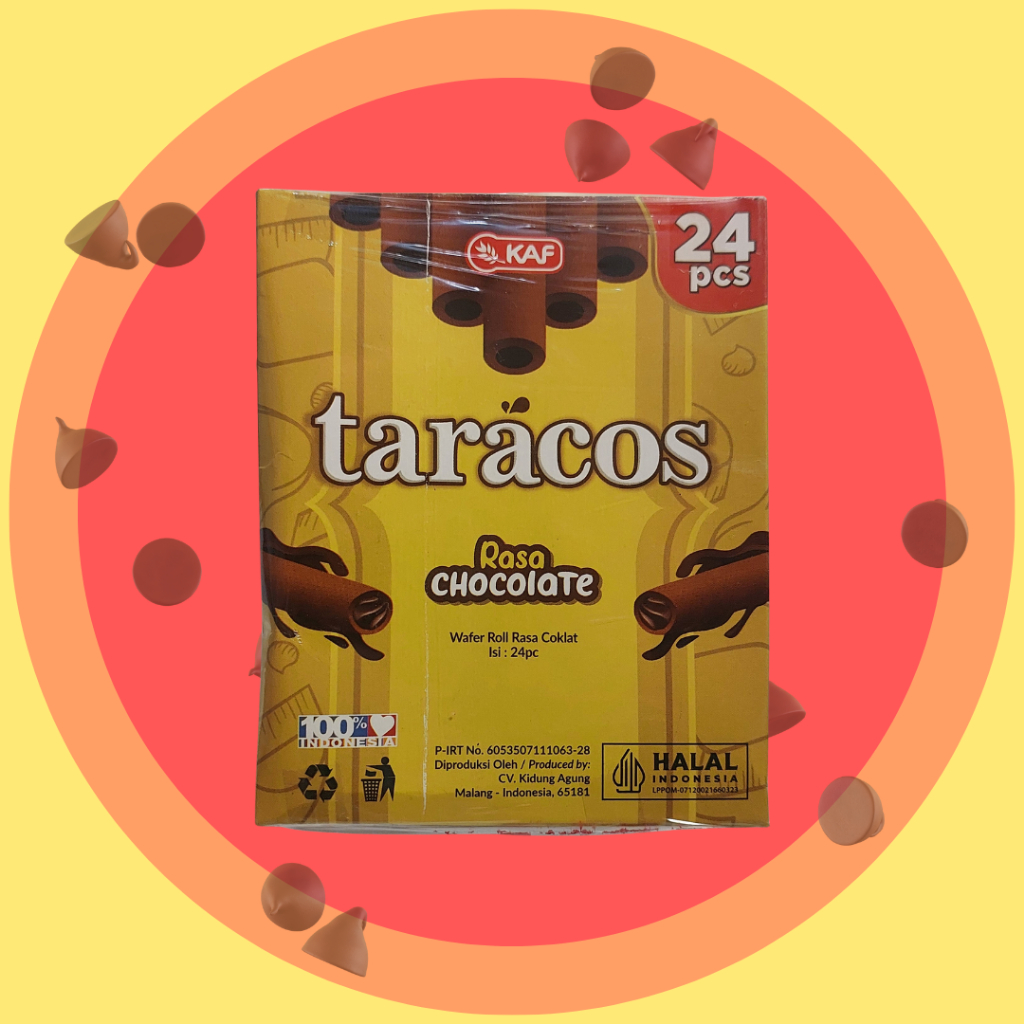 

TARACOS KUE WAFER STICK 1 PACK ISI 24 PCS ANEKA VARIAN RASA CHOCOLATE DAN VANILLA, KUE/WAFER/SNACK/CEMILAN/CEMILAN MANIS/WAFER STICK