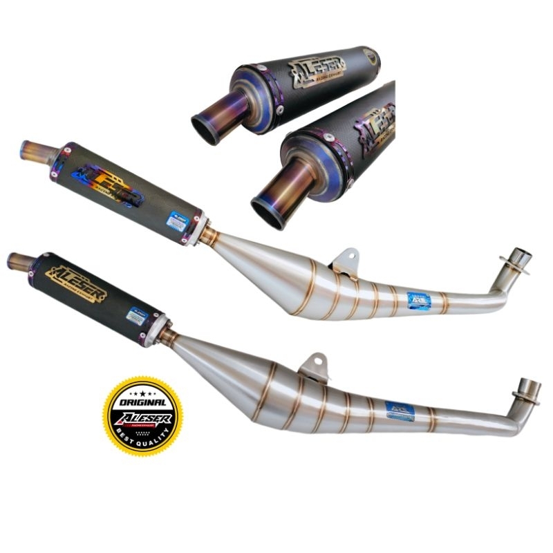 Knalpot f1zr fizr ss2 sstwo kolong samping stainless Leher press Silincer Carbon Kevlar  Original AL