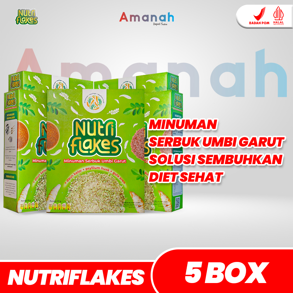 

Nutriflakes Paket 5 Box Sereal Umbi Garut Solusi Permasalahan Asam Lambung Original Ori