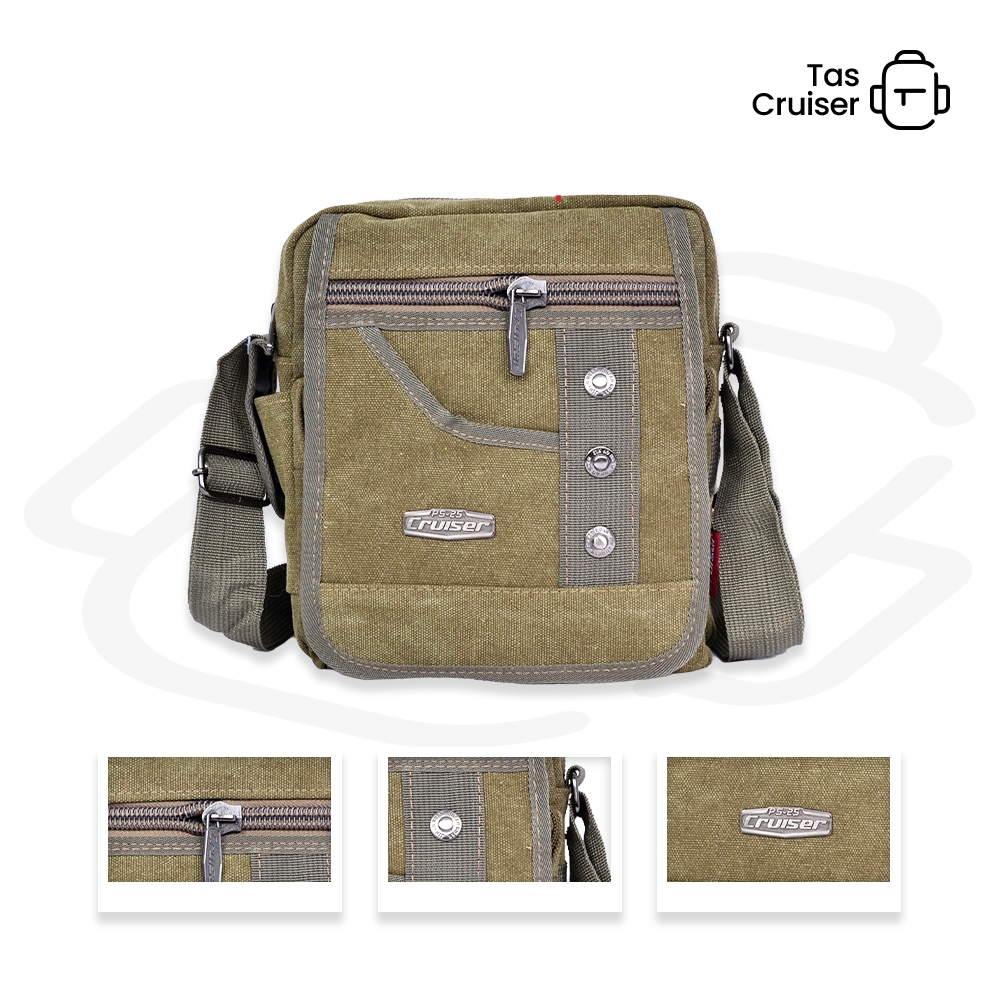 Tas Selempang Outdoor TasCruiser – Sling Bag Kanvas Casual Pria Wanita Sling Bag Outdoor 7659-6