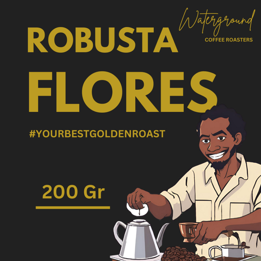 

Waterground Coffee Kopi Robusta Flores Bajawa Biji Kopi GRADE 1 Single Origin, 200 GR