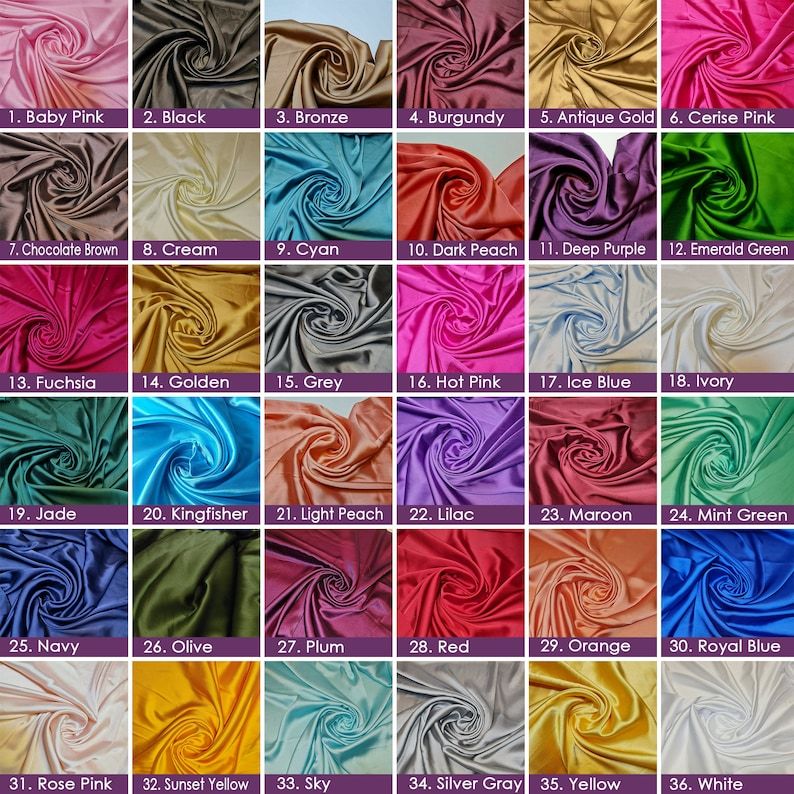 Kain satin velvet bahan silk pjg 1.5m  ready 50 warna