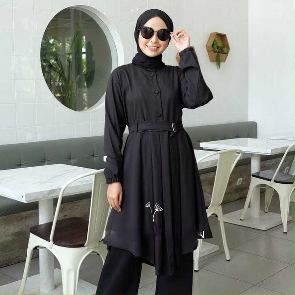TUNIK AMANDA TERBARU WANITA MOTIF POLOS KEKINIAN - TUNIK WANITA MURAH