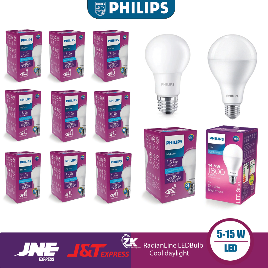 Lampu Led Philip 5 W - 15 Watt Essential Bulb Mycare Lampu 5w 6w 7w 8w 9w 10w 11w 12w 13w 14.5w 15w 