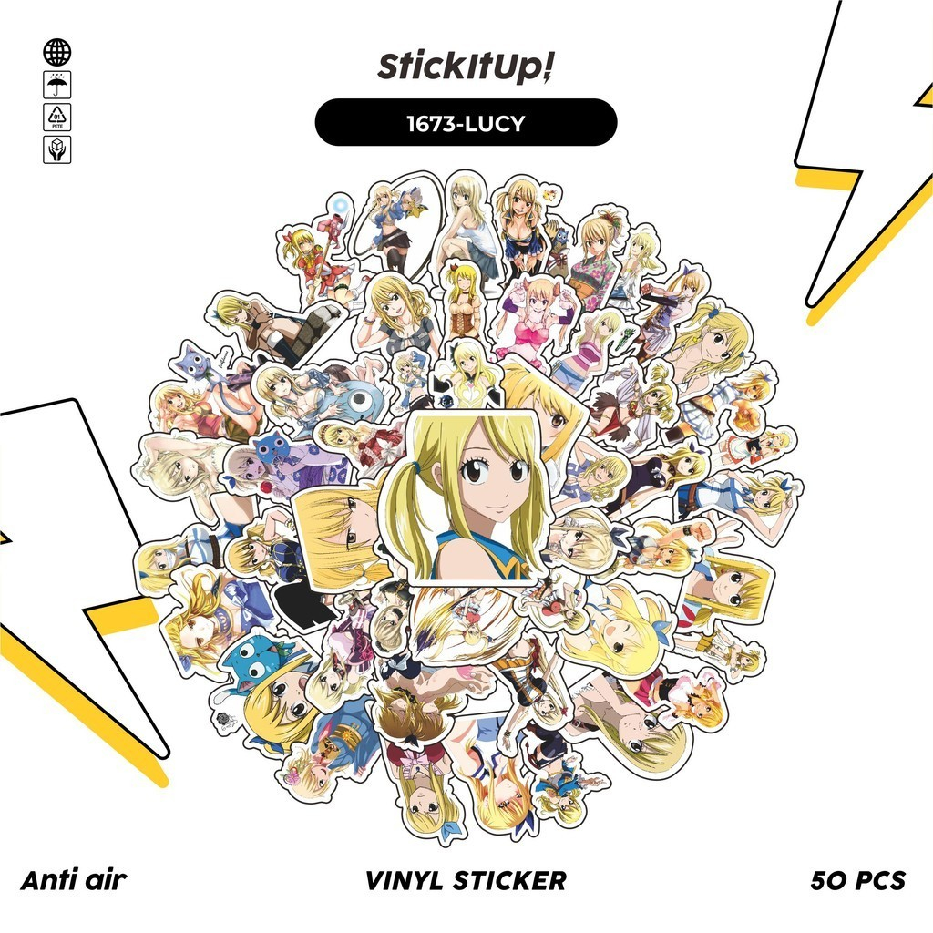 

COD✨ 100 Pcs Stiker Pack FAIRY TAIL CHARACTER LUCY HEARTFILIA Lucu Aesthetic Vynil Waterproof untuk Freebies Sticker Buku Journal Casing HP Laptop