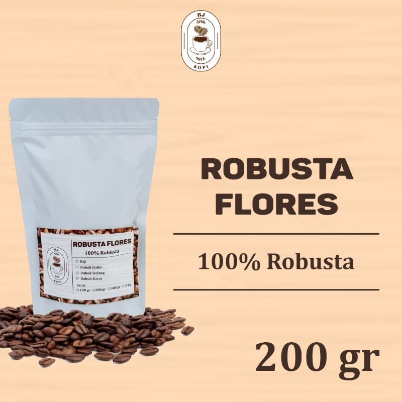 

Kopi Robusta Flores Robusta Coffee Roast Beans 200gr Biji Bubuk